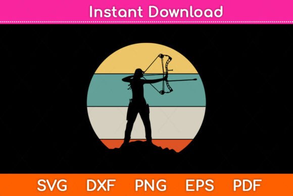 Bow Hunting Archery SVG PNG for Embroidery