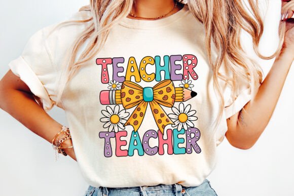 Coquette Teacher PNG for Embroidery and T-Shirts