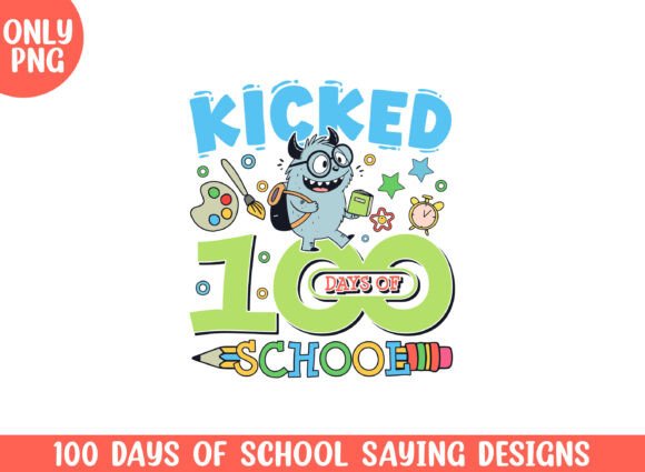 Cute Monster Celebrates 100 Days of School