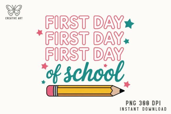 First Day of School PNG for Embroidery