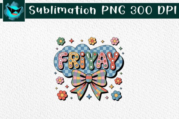 Happy Friyay Retro Checkered School PNG
