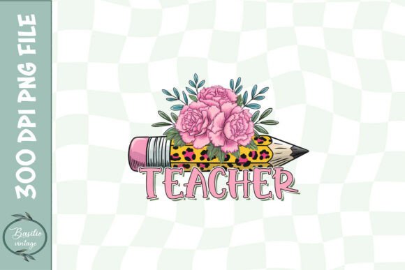 Teacher Floral Pencil Sublimation PNG Review