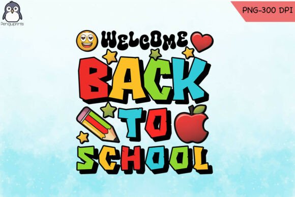 Welcome Back School Teaching PNG for Embroidery